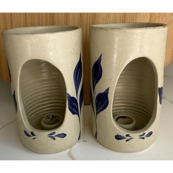 Williamsburg Pottery 6 “ Salt Glaze Hanging Wall Pocket Candle Holder Set If 2 - Picture 5 of 5